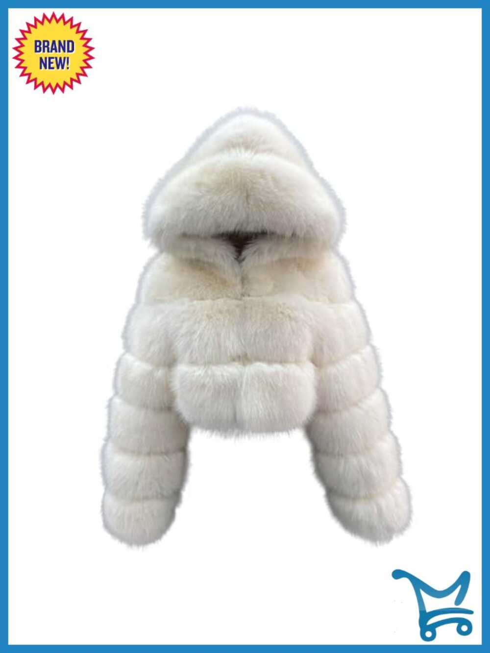 Faux Fox Fur Layered Hooded Bolero Cropped Jacket
